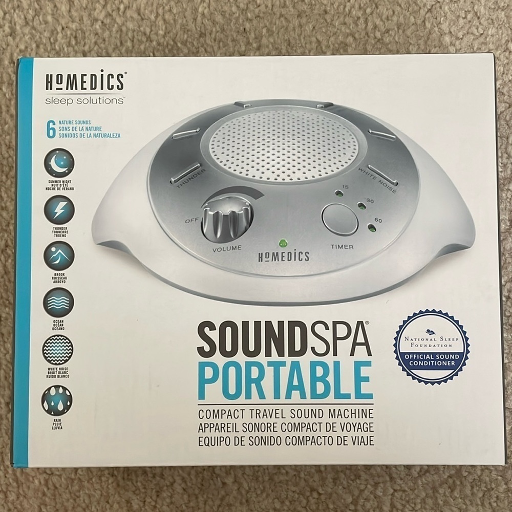 Homedics Spa White Noise Sound Machine Relaxing Nature Sound Sleep Therapy White